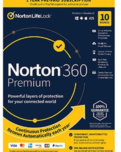 NORTON 360 PREMIUM FOR 10 DEVICES